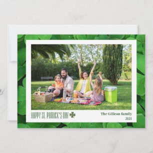 Tarjeta Festiva Fotos familiares sencillas de tréboles del día de