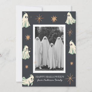 Tarjeta Festiva Fotos familiares Spooktaculares de Ghost Halloween