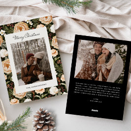 Tarjeta Festiva Fotos Florales de Invierno Cálido