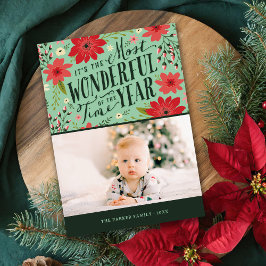 Tarjeta Festiva Fotos florales de la época más maravillosa del año