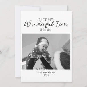 Tarjeta Festiva Fotos minimalistas en blanco y negro tiempo maravi