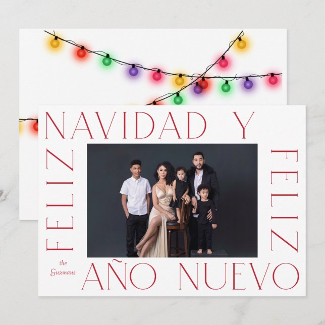 Tarjeta Festiva Fotos minimalistas navideñas navideñas navideñas (Anverso / Reverso)