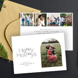 Tarjeta Festiva Fotos minimalistas simples de Happy Holidays