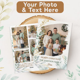 Tarjeta Festiva Fotos mínimas de Navidades de Personalizados de pi