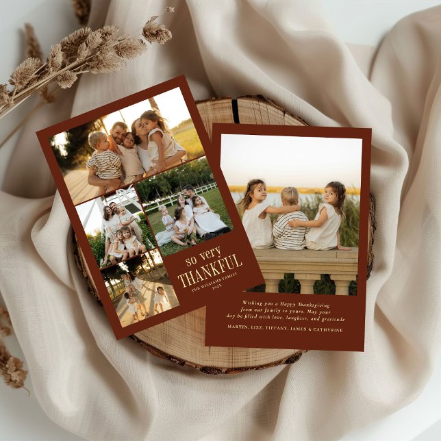 Tarjeta Festiva Fotos Mínimas Tan Muy Agradecidas Feliz Día de Gra (Subido por el creador)