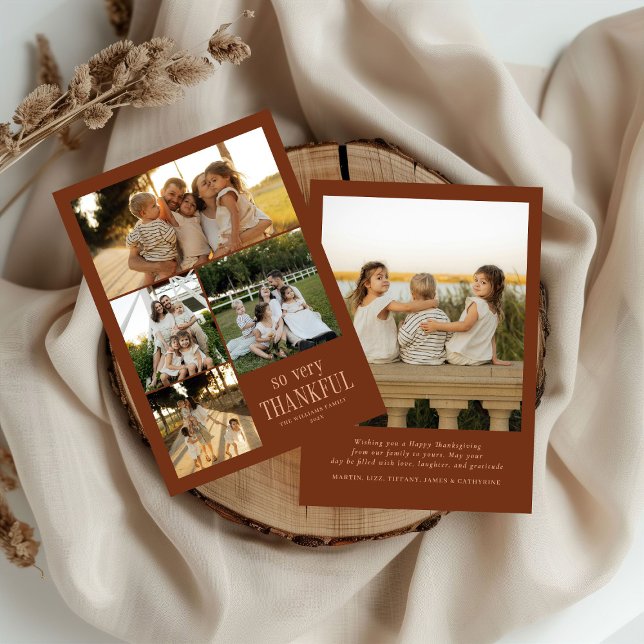 Tarjeta Festiva Fotos Mínimas Tan Muy Agradecidas Feliz Día de Gra (Subido por el creador)