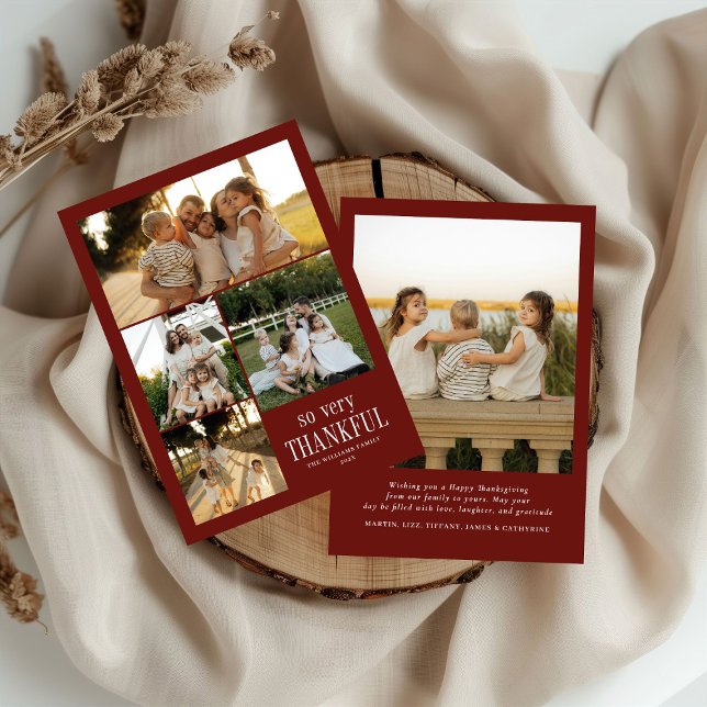 Tarjeta Festiva Fotos Mínimas Tan Muy Agradecidas Feliz Día de Gra (Subido por el creador)