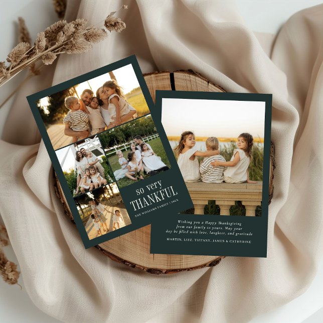 Tarjeta Festiva Fotos Mínimas Tan Muy Agradecidas Feliz Día de Gra (Subido por el creador)