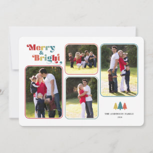 Tarjeta Festiva Fotos Mosaico Navideñas Alegres y Brillantes Color