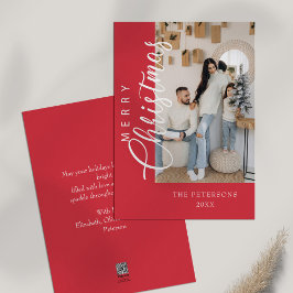 Tarjeta Festiva Fotos Navidades rosa brillante modernos saludando