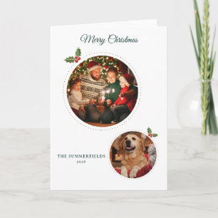 Tarjeta Festiva Fotos Navideñas de Familias y Perros Adorables