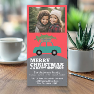 Tarjeta Festiva Fotos navideñas de Feliz - Nuevo domicilio en movi