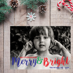 Tarjeta Festiva Fotos navideñas de ferry y Navidades brillantes