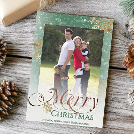 Tarjeta Festiva Fotos navideñas de flamencos verdes rusos