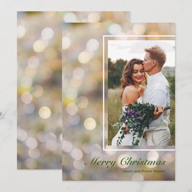 Tarjeta Festiva Fotos navideñas de Merry (Anverso / Reverso)