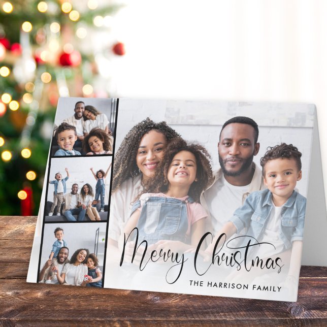 Tarjeta Festiva Fotos navideñas de Merry (Share the love and warmth of the season with your personalized photo Christmas card)