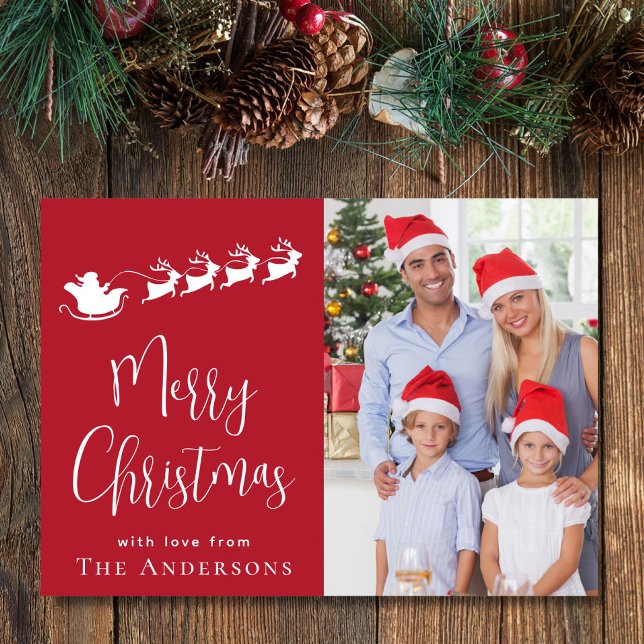 Tarjeta Festiva Fotos navideñas de Merry (Share the love and warmth of the holiday season with your personalized photo Christmas card)