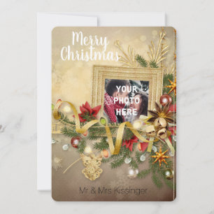 Tarjeta Festiva Fotos navideñas de Merry