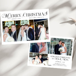 Tarjeta Festiva Fotos navideñas de merry Navidades de parejas reci