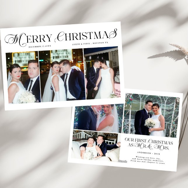 Tarjeta Festiva Fotos navideñas de merry Navidades de parejas reci (Subido por el creador)