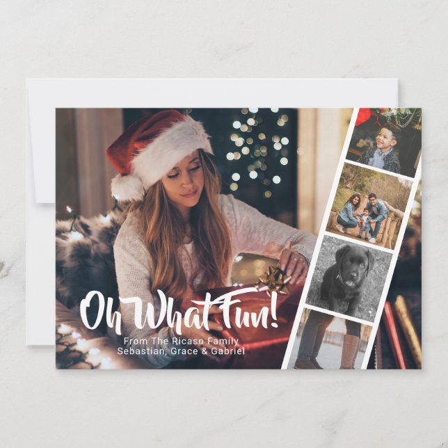 Tarjeta Festiva Fotos navideñas felices personalizadas Oh qué dive (Anverso)