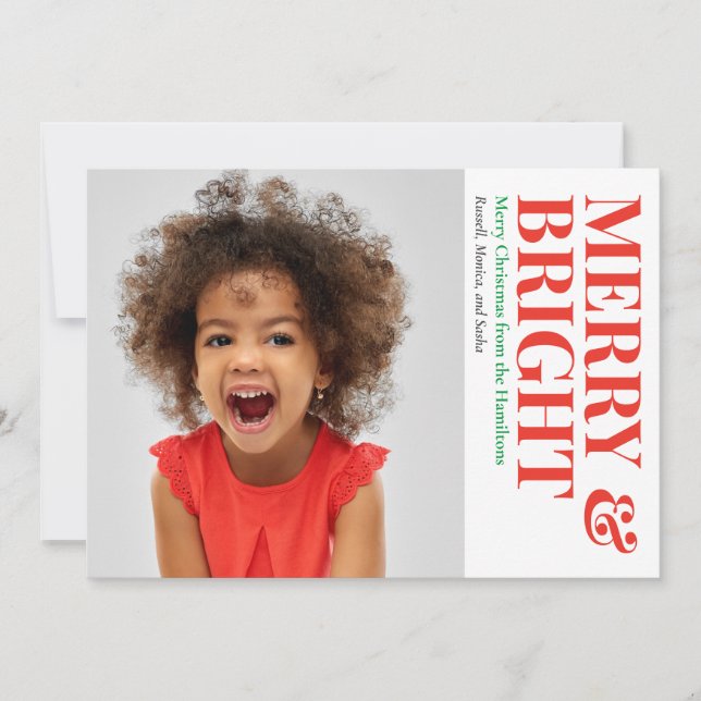 Tarjeta Festiva Fotos navideñas felices y brillantes (Anverso)