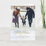 Tarjeta Festiva Fotos navideñas merry Elegant Winter Frost<br><div class="desc">Envíe sus saludos de Navidad con estas elegantes tarjetas de festividad fotográfica. Personalice el mensaje,  la foto,  el nombre de la familia y la fecha en un fondo de hielo invernal. Diseñado por Thisisnotme©</div>