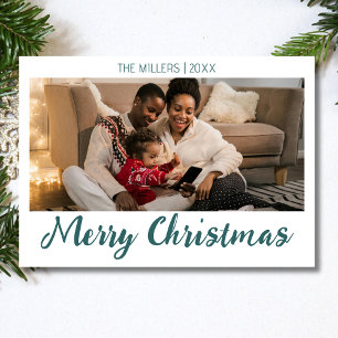 Tarjeta Festiva Fotos navideñas merry Familia transformadora Verde