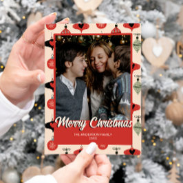 Tarjeta Festiva Fotos navideñas merry Mid Century Modern