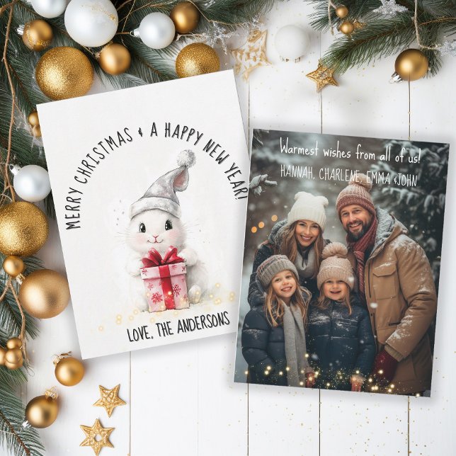 Tarjeta Festiva Fotos navideñas merry Navidades del Conejo de Invi (Subido por el creador)