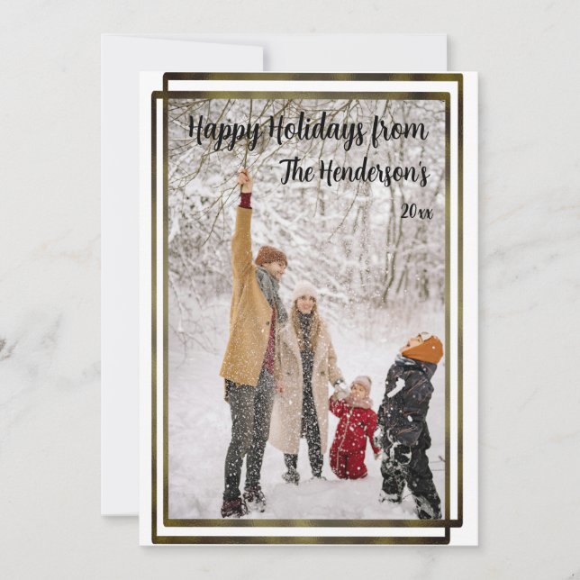 Tarjeta Festiva Fotos navideñas modernas (Anverso)