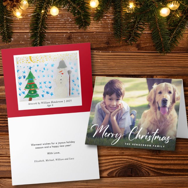 Tarjeta Festiva Fotos navideñas moras de arte de tus hijos (Subido por el creador)