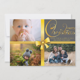 Tarjeta Festiva Fotos Navideñas rojas editables 3