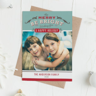 Tarjeta Festiva Fotos navideñas vírgenes de amargo y brillante