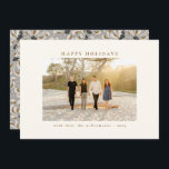 Tarjeta Festiva Fotos personalizadas Hermoso gris Botánico Elegant<br><div class="desc">Desea a sus amigos y familiares unas Felices Fiestas con estas hermosas tarjetas que presentan su foto favorita y un hermoso diseño botánico en gris en la parte posterior.</div>