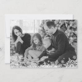 Tarjeta Festiva Fotos personalizadas Snowflake Ferry y Navidades b