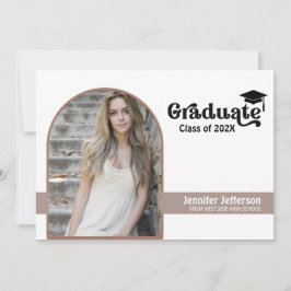 Tarjeta Festiva Fotos Personalizados de graduación de doble cara ú