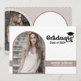 Tarjeta Festiva Fotos Personalizados de graduación de doble cara ú