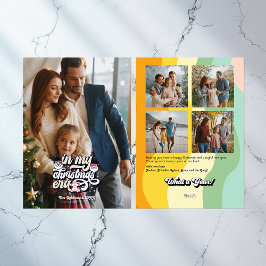 Tarjeta Festiva Fotos Retro de "Año en Revisión" de Temporada