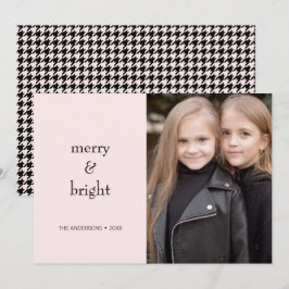 Tarjeta Festiva Fotos rosas y negras de los Navidades merry y Brig