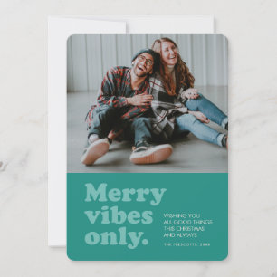 Tarjeta Festiva Fotos sólo retro verde azuladas