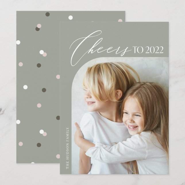 Tarjeta Festiva Fotos únicas de arte moderno animan el año nuevo 2 (Anverso / Reverso)