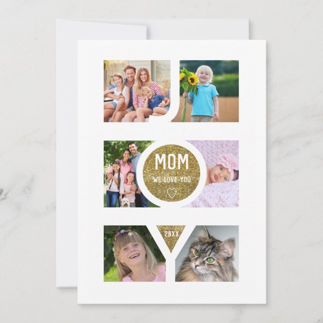 Tarjeta Festiva Fotos únicas de la familia de saludos en el Día de (Anverso)