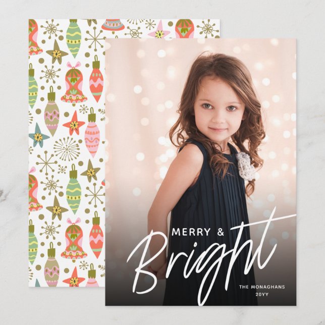 Tarjeta Festiva Fotos verticales brillantes de vacaciones completa (Anverso / Reverso)