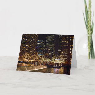 Tarjeta Festiva Fountain Lights New York City