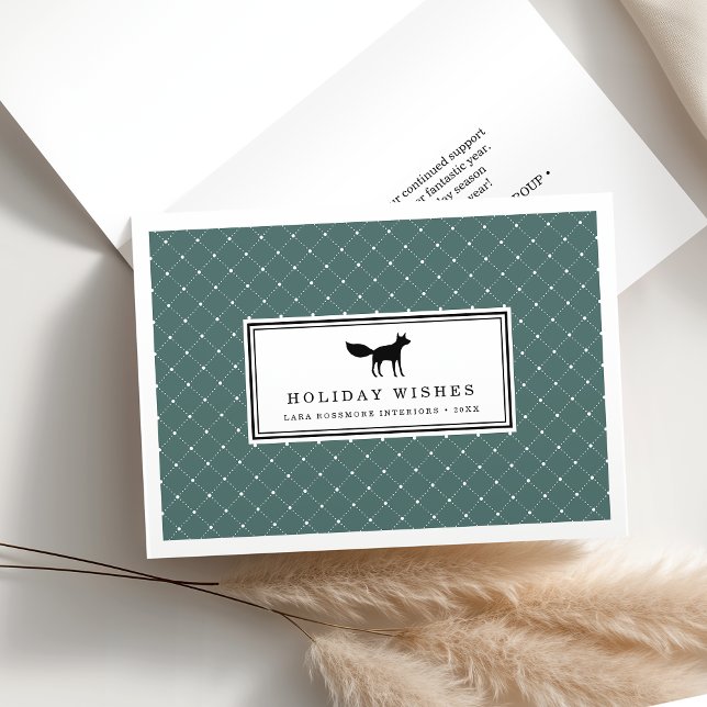Tarjeta Festiva Fox de invierno| Vacaciones corporativas (Subido por el creador)