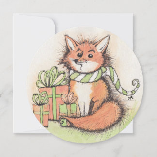Tarjeta Festiva Fox de vacaciones y regalos