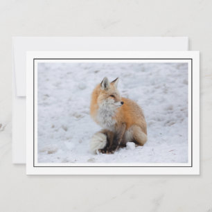 Tarjeta Festiva Fox en cascada de nieve