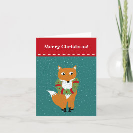Tarjeta Festiva Fox festivo en una guerra de Navidades personaliza