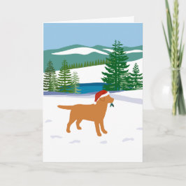 Tarjeta Festiva Fox Red Labrador Navidades Winter View